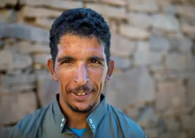 Portrait of a nomadic Berber man in Morocco.